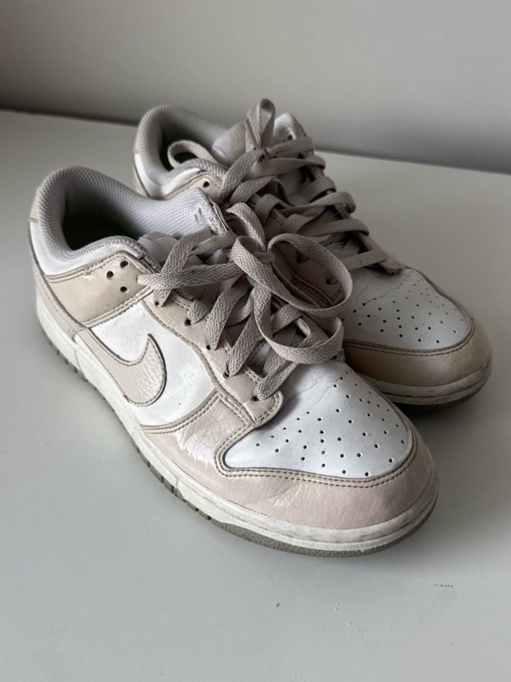Nike Women’s Low-Top Sneakers in White and Light Beige